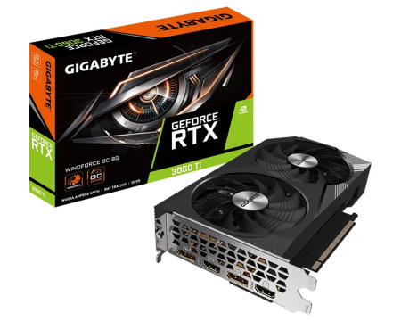 Gigabyte nVidia GeForce RTX 3060 Ti WINDFORCE OC 8GB 256bit GV-N306TWF2OC-8GD rev 1.0 grafička kartica
