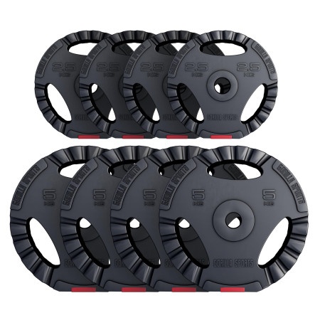 Gorilla Sports Set plastičnih tegova sa rukohvatima (4 x 2,5 kg, 4 x 5 kg) ( 100654-00007-0114 )