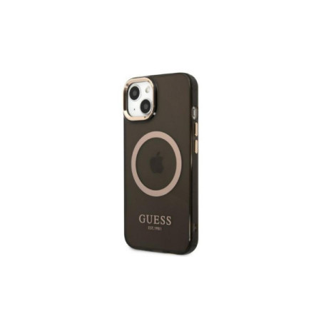 Guess Futrola za iPhone 13 Pro Black Gold Outline Translucent MagSafe ( GSM168196 ) - Img 1