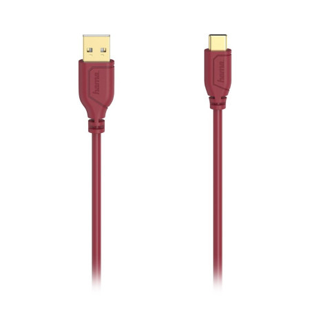 Hama usb-c kabl,fleksibilan,bakar,pozlata, 0.75m crveni ( 200636 ) - Img 1