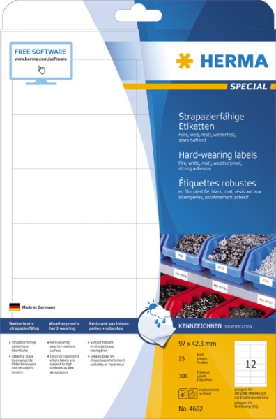 Herma Etikete nepoderive 97X42,3 A4/12 1/25 bela   ( 02H4692 )-1