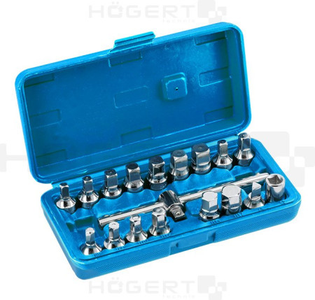 Hogert ključevi za ispuštanje ulja 3/8": 7,8,10,11,12,13,14mm, 5/16", 3/8" (hex) 8,9,1 ( HT8G321 )