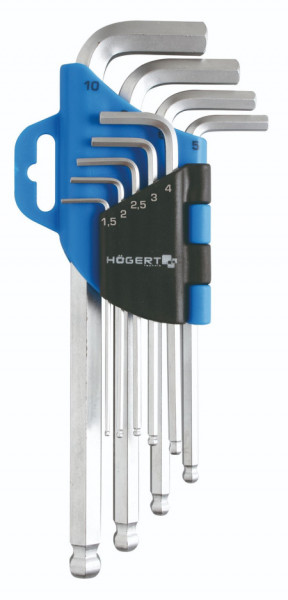 Hogert set imbus ključeva od 9 delova sa okruglim završetkom ( HT1W804 ) - Img 1