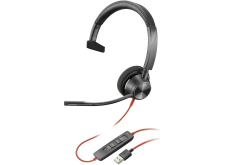 HP poly blackwire 3310 USB-A headset, black ( 767F7AA ) - Img 1