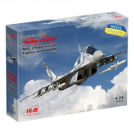 ICM Model Kit Aircraft - Radar Hunter MiG-29 &#039;9-13&#039; Ukrainian Fighter With HARM Missiles 1:72 ( 060907 )  - Img 1