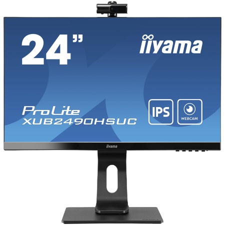 Iiyama 24" IPS-panel, 1920x1080, Windows Hello Webcam 1080P Auto Focus ( XUB2490HSUH-B1 )