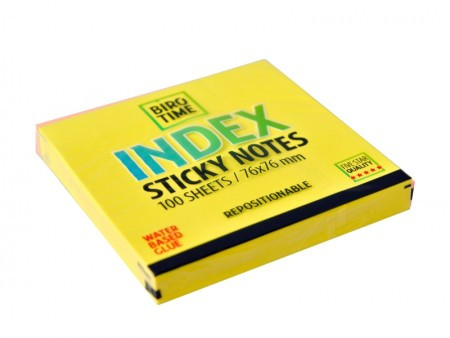 Index, blokčić, samolepljivi, 76 x 76 mm, 100 lista, neon žuta ( 490120 )
