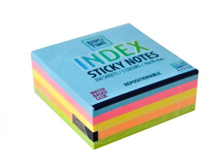 Index, blokčić, samolepljivi, 76 x 76 mm, 350 lista, neon miks ( 490141 )