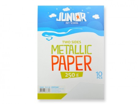 Jolly papir metalik, bela, A4, 250g, 10K ( 136101 ) - Img 1