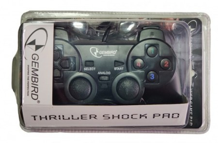 JPD-THRILLERSHOCK-BOX ** Gembird USB 2.0 analog vibration gamepad black(alt. JPD-UDV-01 (343)