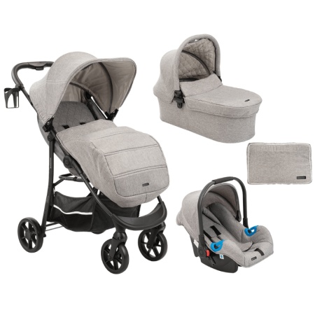 Kikka Boo Kolica Selina premium 3in1 set sa I-SIZE autosedištem i tvrdom korpom Light Grey ( KKB11258 )-1