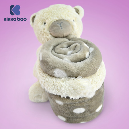 KikkaBoo bebi ćebence sa plišanom igračkom 70x100 My Teddy ( KKB50116 ) - Img 1