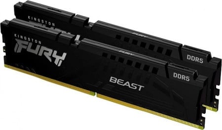 Kingston DDR5 32GB (2x16GB kit) 6000MHz [fury beast], Non-ECC UDIMM, CL40 1.35V, 288-Pin 1Rx8, memory kit, w/heatsink memorija ( KF560C40BB
