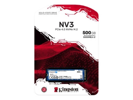 Kingston m.2 nvme 500gb ssd, nv3, pcie ( snv3s/500g )