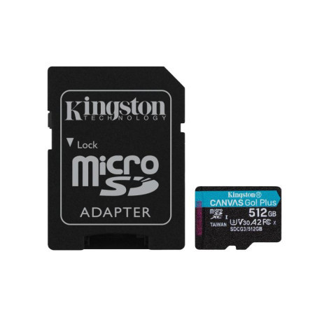 Kingston MicroSD 512GB, canvas go! plus, class10 UHS-I U3 V30 A2 ( SDCG3/512GB ) - Img 1