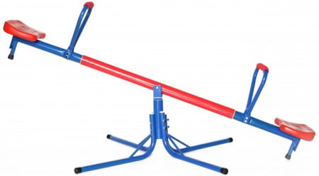 Klackalica 180x45x58 metalna konstrukcija i rotacija 360 - Plavo/crvena