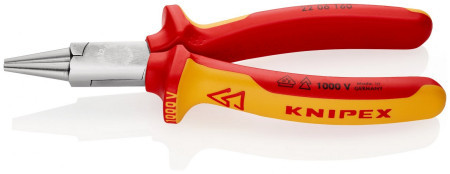 Knipex izolovana klešta za hvatanje sa okruglim čeljustima 1000V VDE 160mm ( 22 06 160 )
