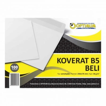 Koverat b5 beli 1/100 sleep samolepiv *sr ( 495 )