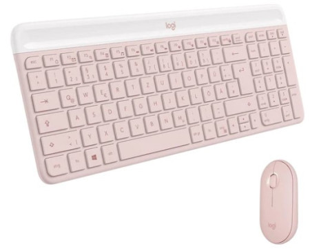 Logitech MK470 slim wireless keyboard and mouse, rose - US - Img 1