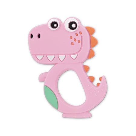 Lorelli silikonska glodalica za bebe dino - lucky pink ( 10210820002 )