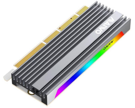 Maiwo adapter M.2 NVMe na PCI-Express RGB Alu heatsink, KT058 - Img 1