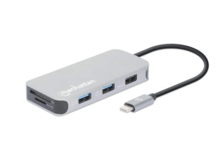 Manhattan 130615 8in1 USB-C - HDMI/3xUSB/CR/LAN/PD 100W Docking station