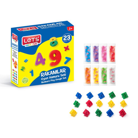 Matematički set sa 10 modli brojeva + 5 modli mat. operacija. Masa za modelovanje 8 boja x 20 grama ( 7-L9102 )