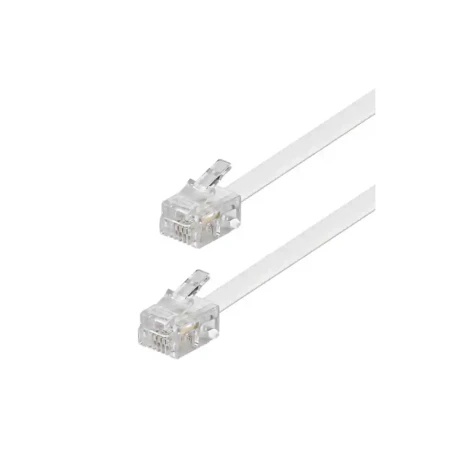 MAXcable Kabl Telefonski flat sa konektorima 10m beli