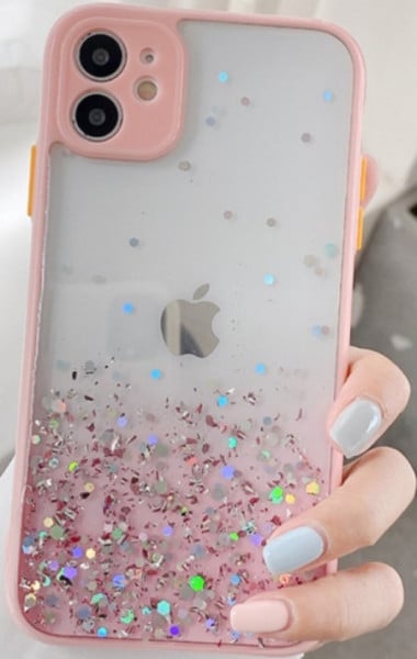 MCTK6-IPHONE 13 Pro Max Furtrola 3D Sparkling star silicone Pink - Img 1