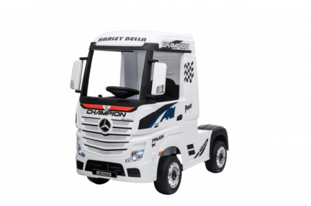 Mercedes ACTROS Licencirani Kamion na akumulator za decu - Beli - Img 1