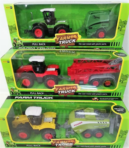 Merx igračka traktor 11.5cm metal plastika ( MS01430 )