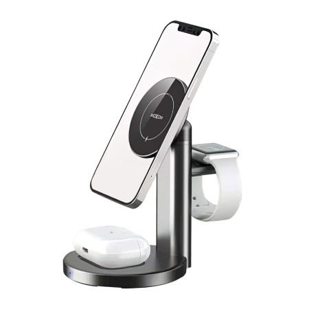 Moxom Punjac bezicni magnetni 3in1 za iphone i apple smart watch mx-hc119 crni ( P1029 )