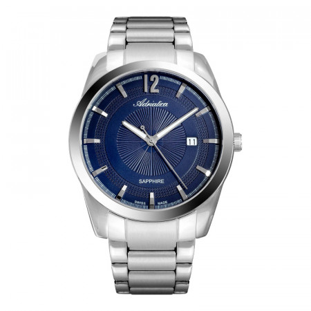 Muški adriatica premiere safir srebrni plavi sportsko elegantni ručni sat sa srebrnim metalnim kaišem ( a8301.5155q ) - Img 1