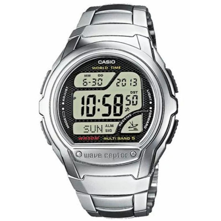 Muški casio crni srebrni digitalni sportski ručni sat sa srebrnim metalnim kaišem ( wv-58de-1aveg )