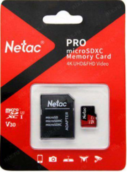 Netac micro SDXC 128GB P500 extreme pro NT02P500PRO-128G-R + SD adapter