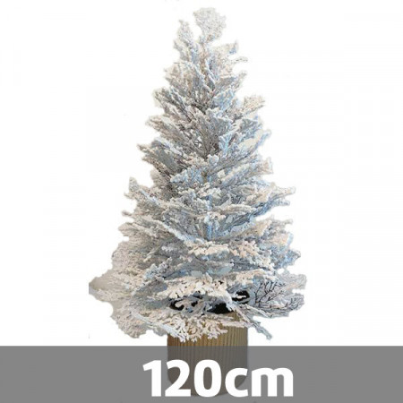 Novogodišnja jelka - Bela snežna jela u metalnoj saksiji - visina 120 cm ( 201019 ) - Img 1
