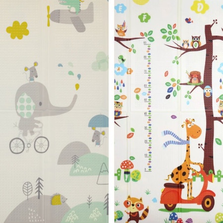 Playtime Sklopiva dvostrana podloga "Žirafa na motoru" 120x180x1 cm ( 21843 )