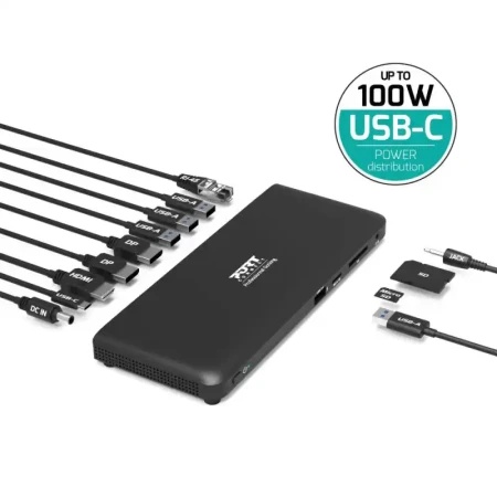 Port designs usb-c docking station 2x4k 100w 11 uredjaja