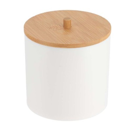 Tendance kutija za vatu bath 7,5x10 cm bambus bela ( 6785210 )