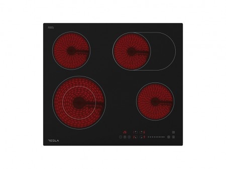 Tesla staklokeramicka ploca HV6410MX, 4 zone, 2 proširene, 60cm, inox rub ( HV6410MX )