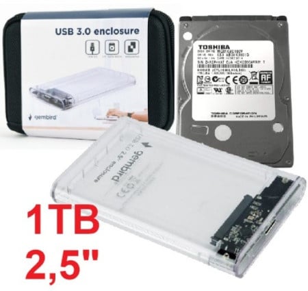 Toshiba ee2-u3s9-6 hdd 2.5 1tb set usb 3.0 sata eksterno kuciste + 1tb mq01abd100v (3899)