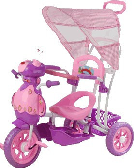 Tricikl  za decu Pčela model 402 roze + mekano sedište dodatak - Img 1