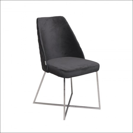Trpezarijska stolica VIP Crna/Hrom noge 470x500x920 mm ( 775-093 )