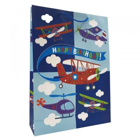 Ukrasna kesa jumbo birthday planes 33x45x10 cm dexy ( DUK15556 )  - Img 1