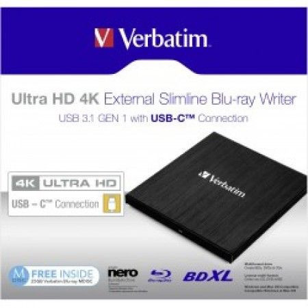 Verbatim 43388 Ultra HD4K Eksterni Blu-Ray USB-C CRN+software ( DVD43888 )