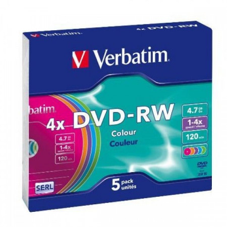 Verbatim 43563 43562 DVD-RW 4.7GB 4X Pastel ( 5563/Z ) - Img 1
