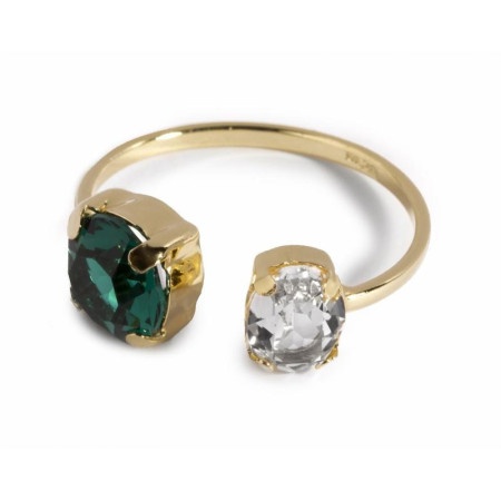 Victoria cruz blooming emerald gold prsten sa swarovski kristalima ( a4284-20da )