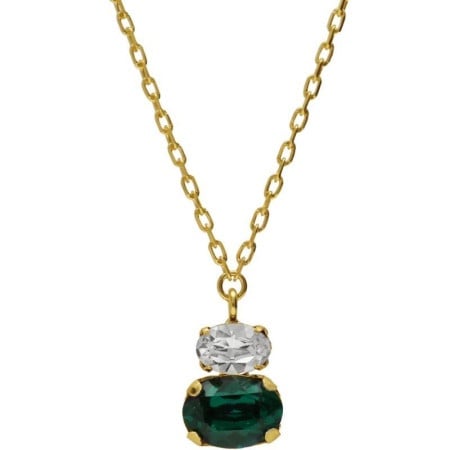 Victoria cruz gemma emerald gold ogrlica sa swarovski kristalima ( a4512-20dg )