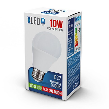 XLed led sijalica, E27 -10W, 220V, toplo bela, 3000K ( E27 10W )