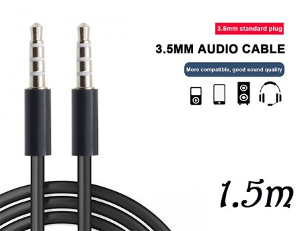 Xwave audio kabl 3.5mm stereo (muški) na 3.5mm stereo (muški) AUX/1.5m dužina kabla/crni ( NT 3.5mm--> 3.5mm,AUX, 1,5m )